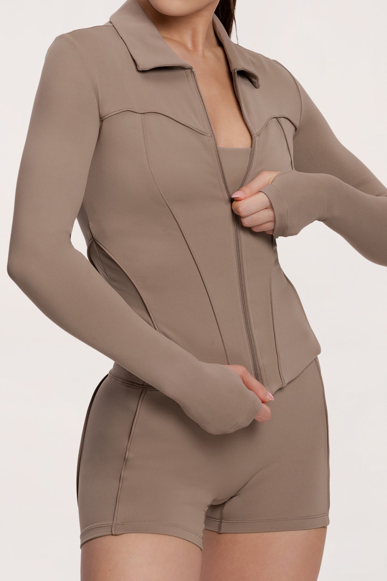 Bluza rozpinana pilates era warm beige