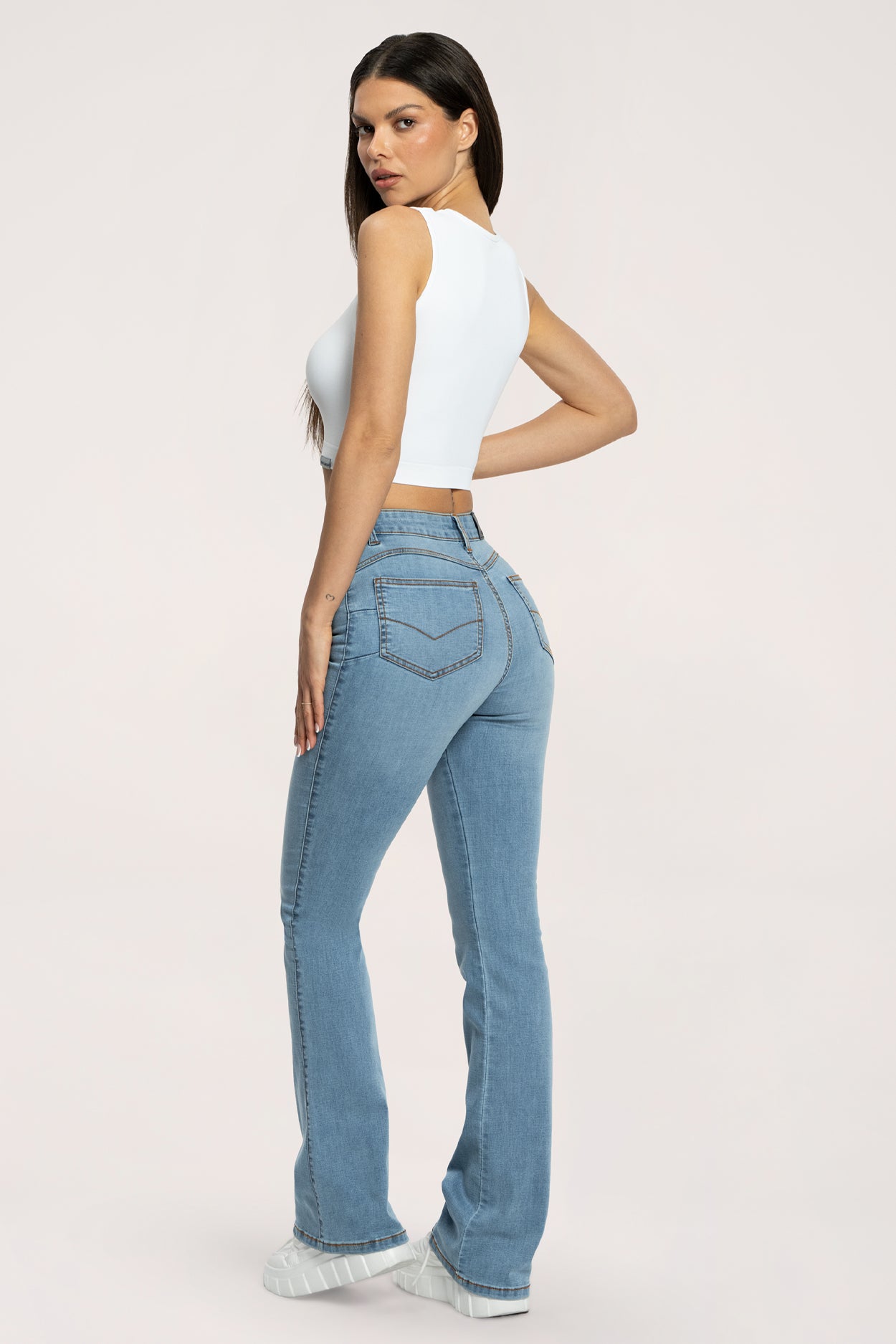 Jeansy dzwony perfect slim light blue long