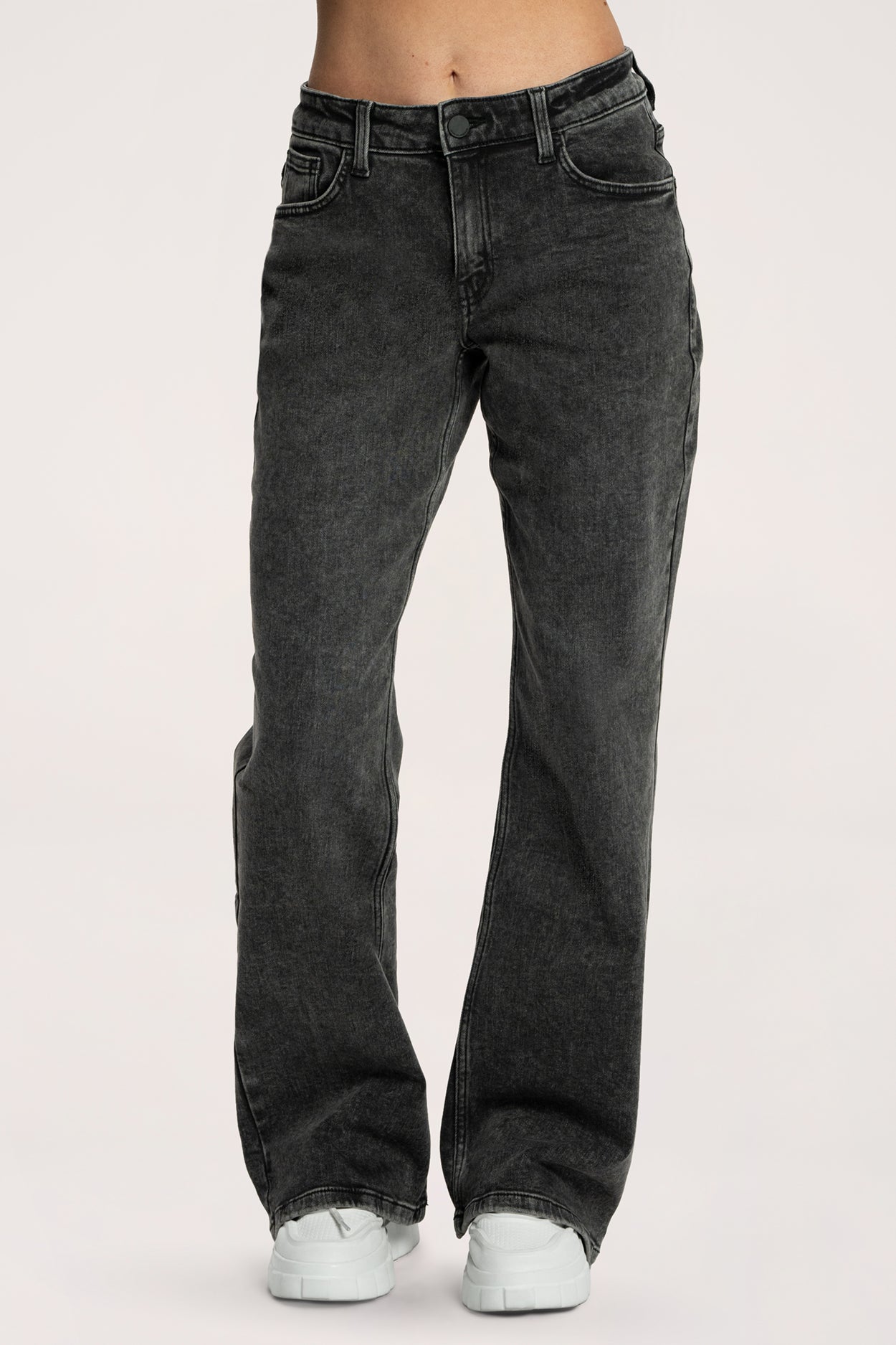 Jeansy wide z niskim stanem grey
