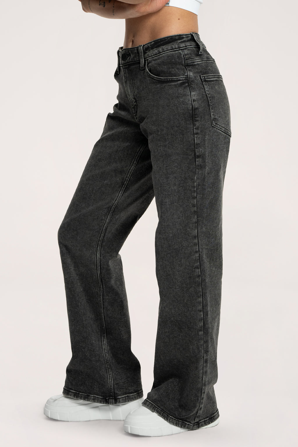 Hüftjeans Wide grey