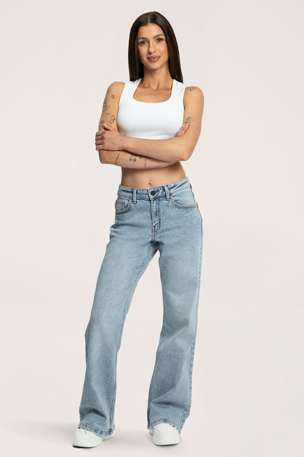Hüftjeans Wide light blue