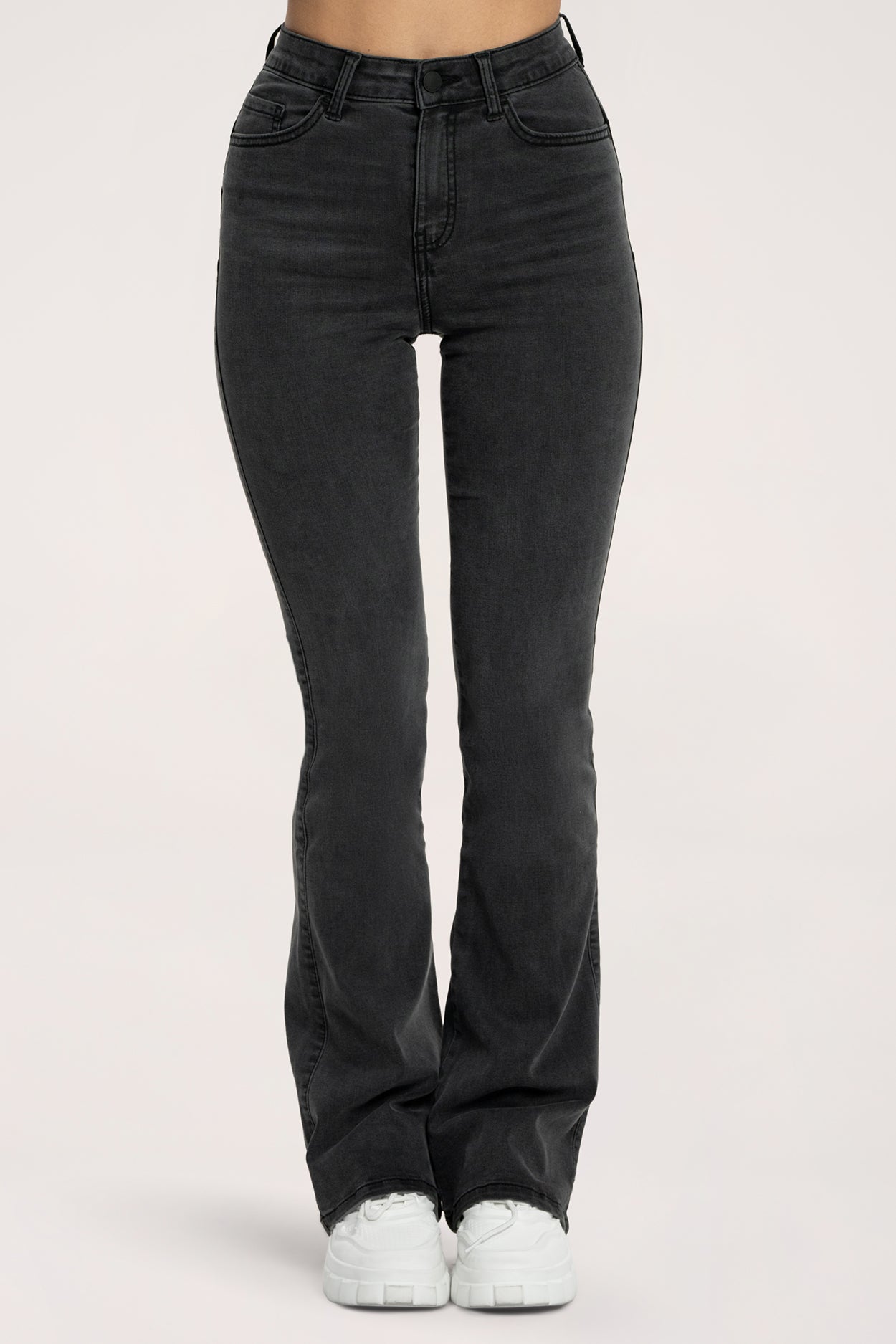 Jeansy dzwony perfect slim black long