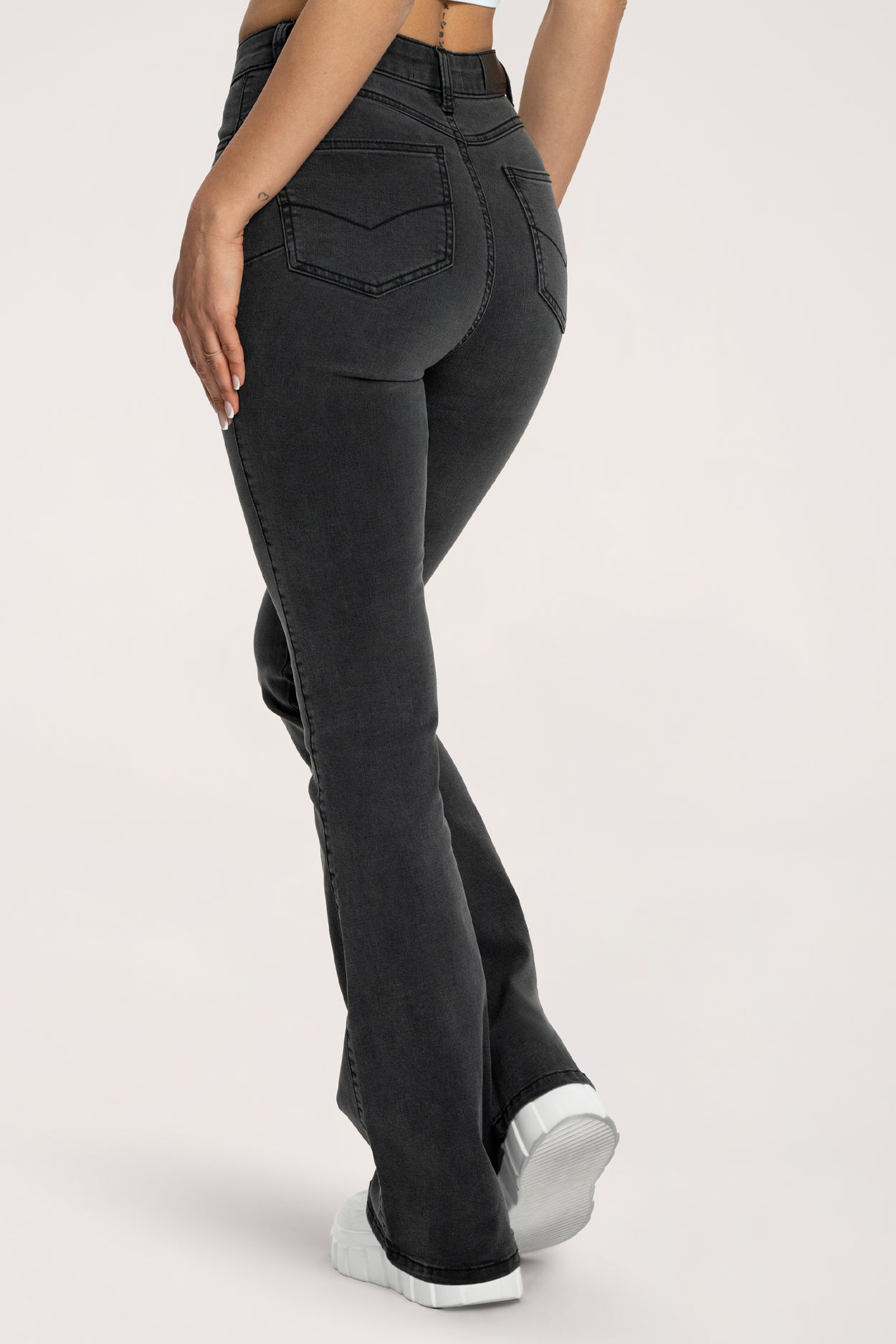 Jeansy dzwony perfect slim black long
