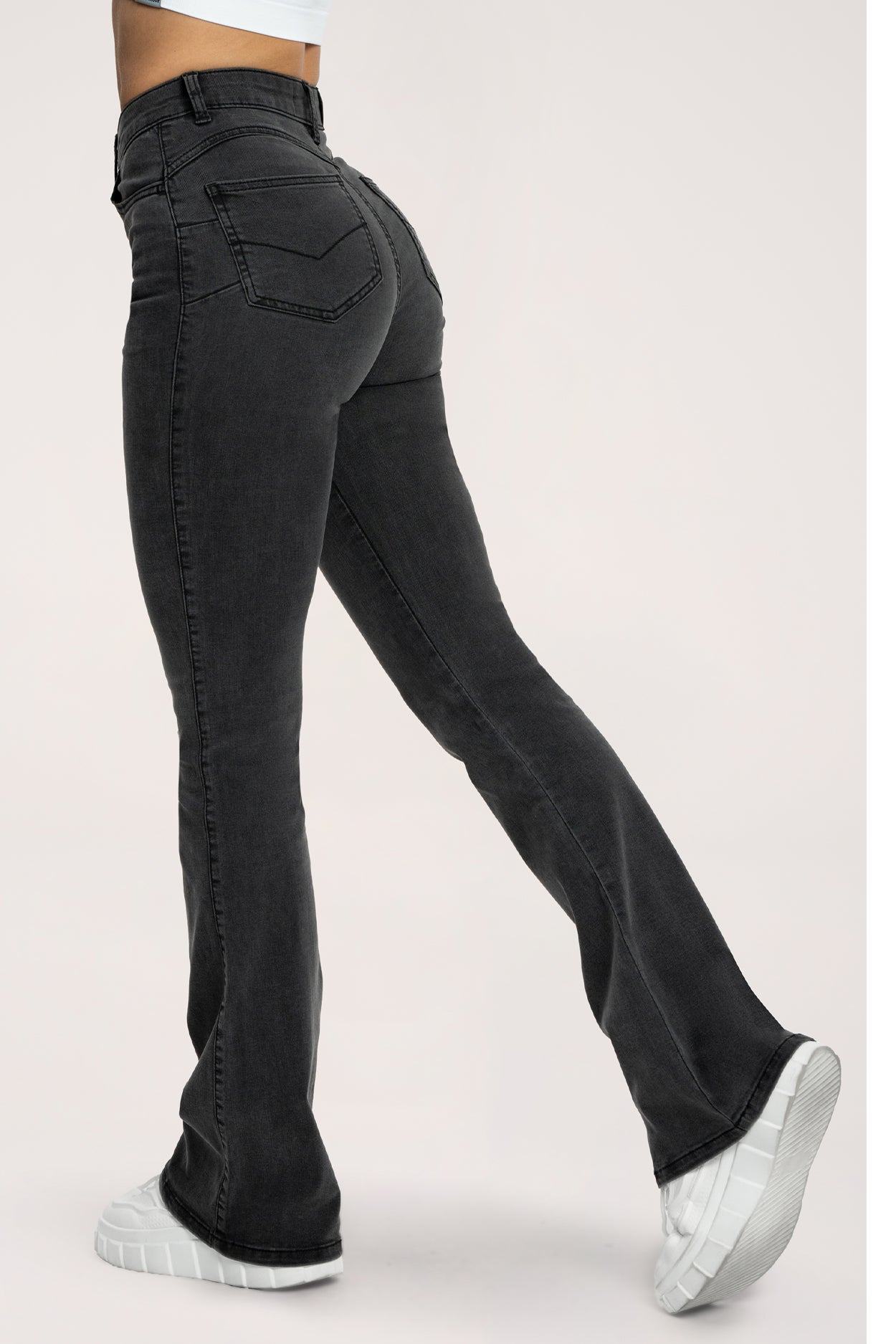 Jeansy dzwony perfect slim black long
