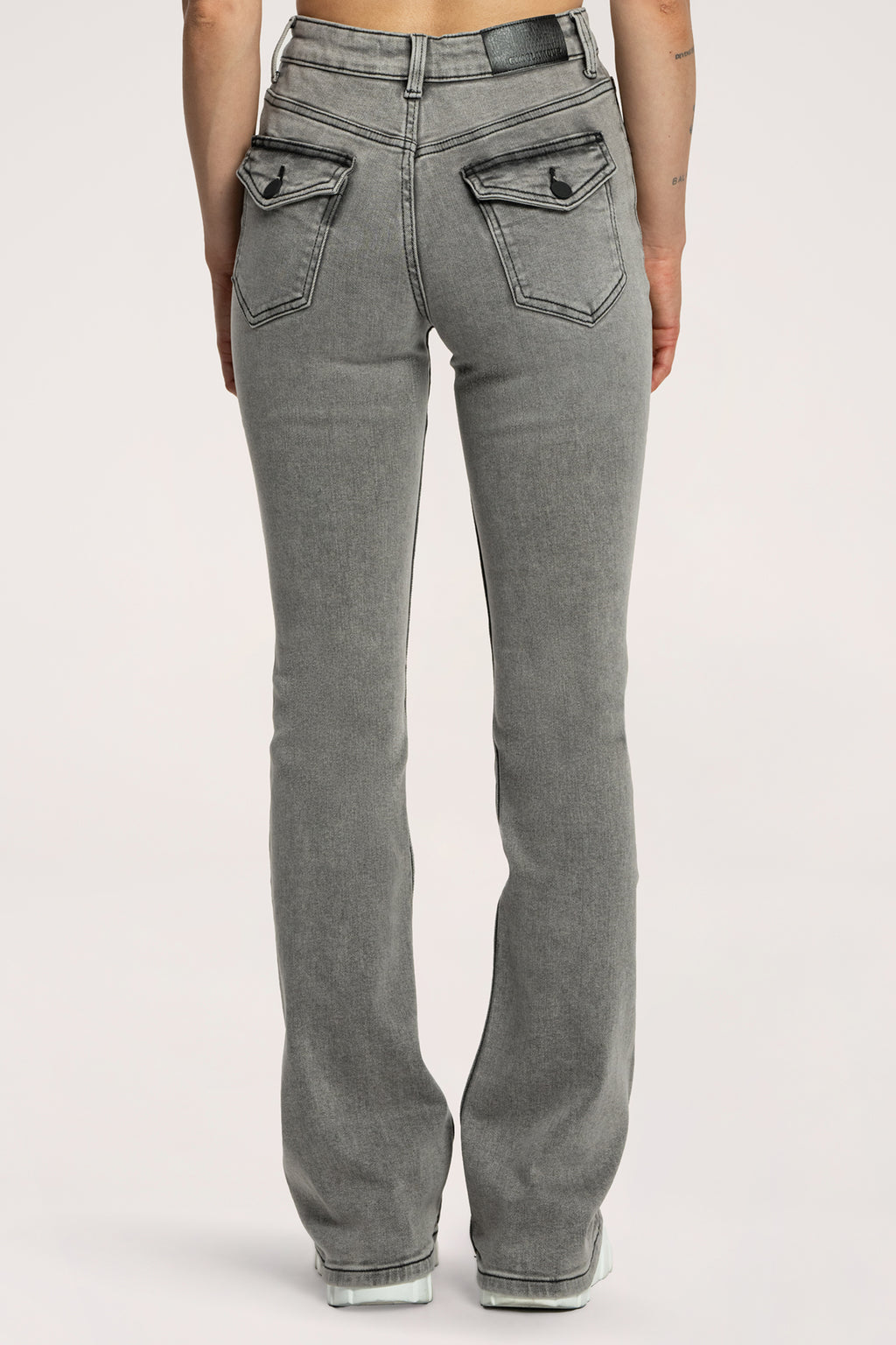 Push up flare jeans light grey