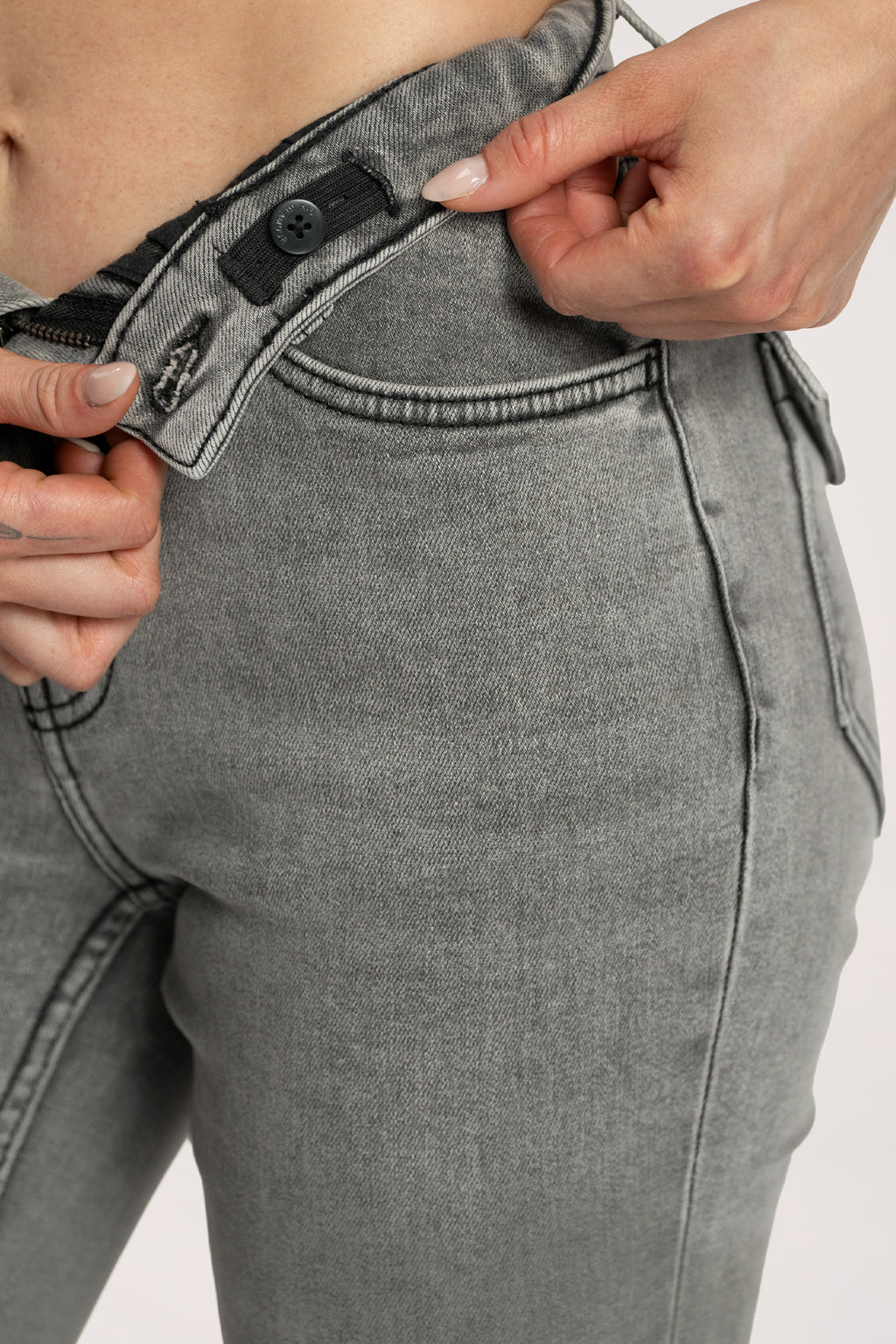 Push up flare jeans light grey