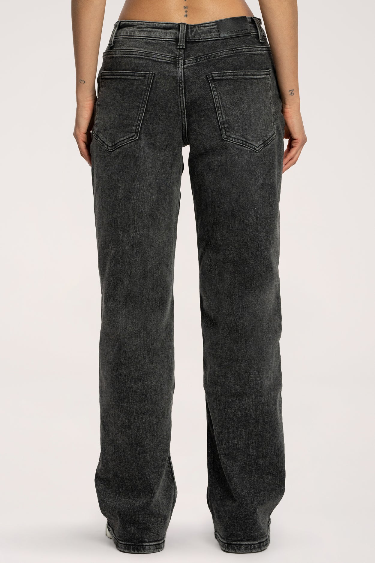 Jeansy wide z niskim stanem grey long