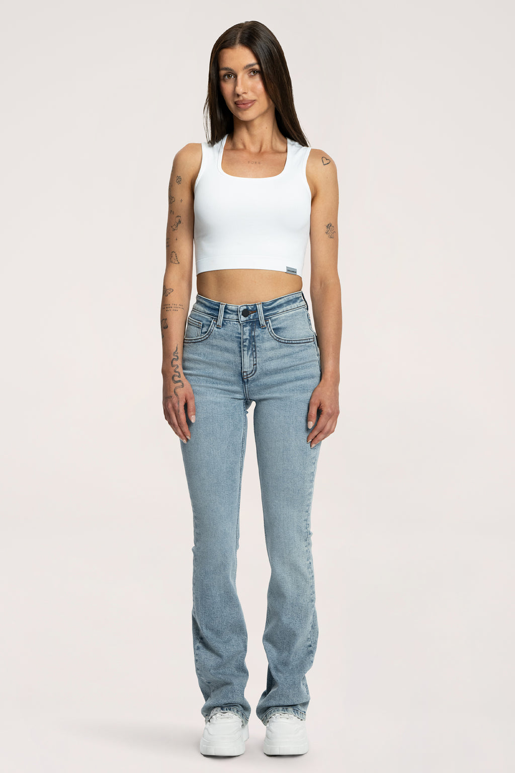 Push up flare jeans light blue