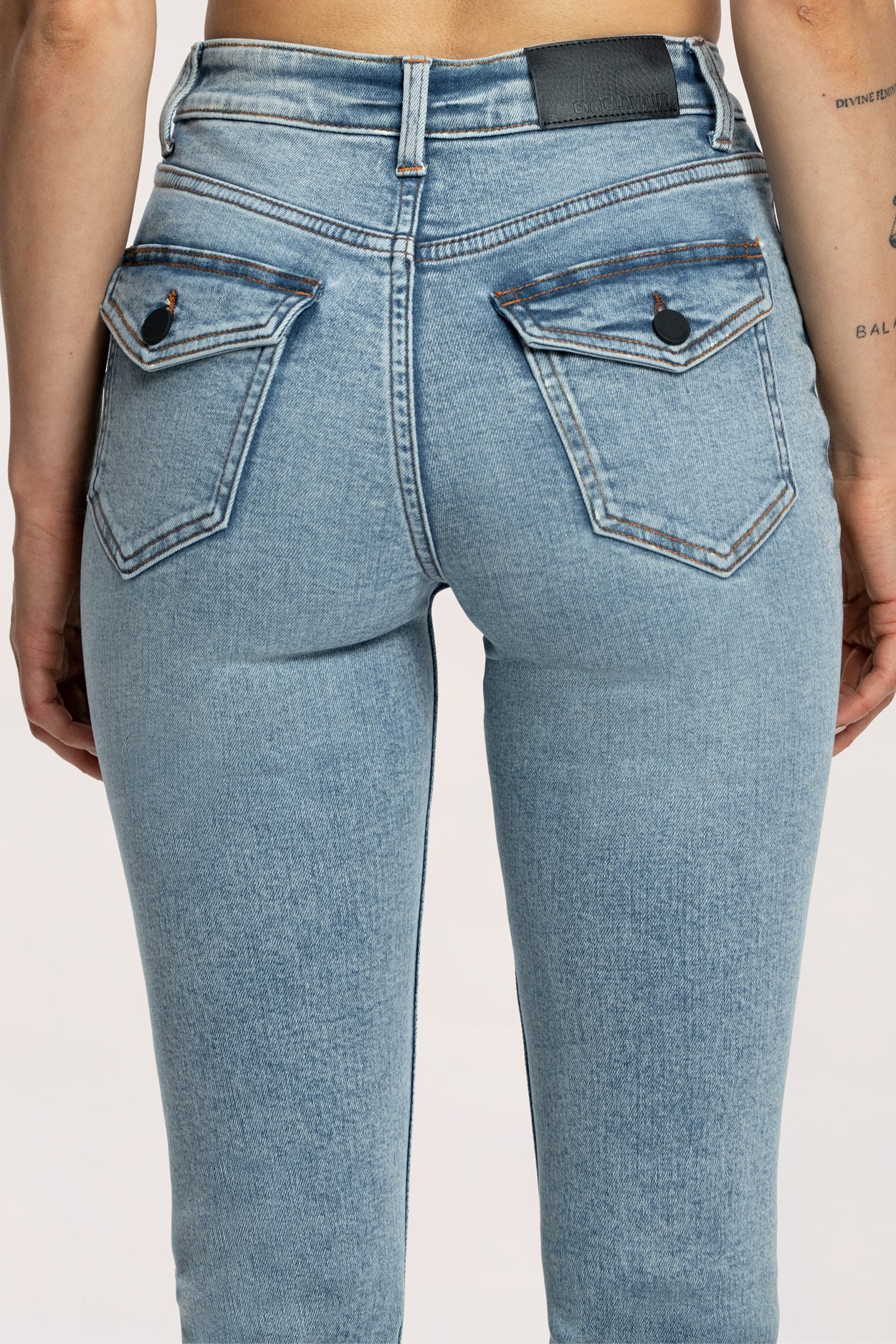 Push up flare jeans light blue