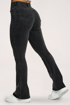 Džínsy zvony perfect slim black