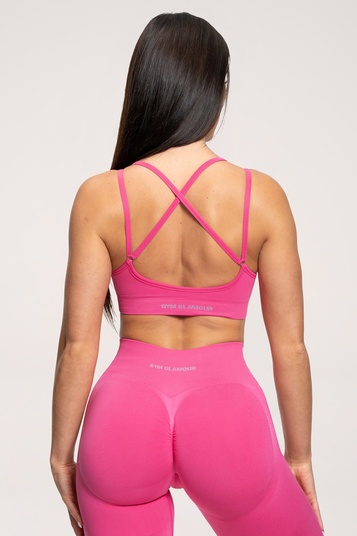 Biustonosz fake BBL hot pink