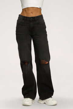 Jeansy wide relaxed black