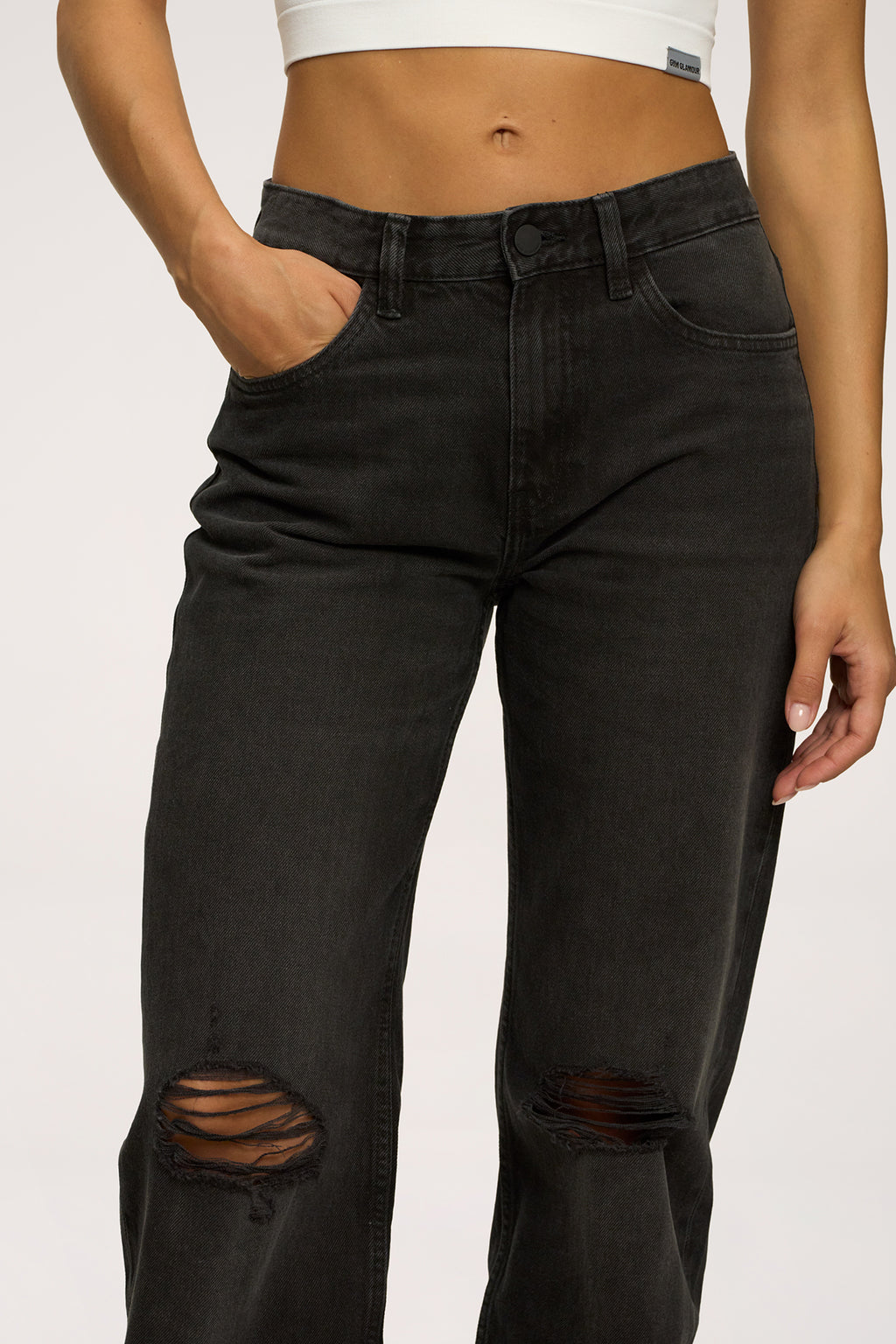 Jeansy wide relaxed black