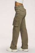 Jeansy cargo green olive