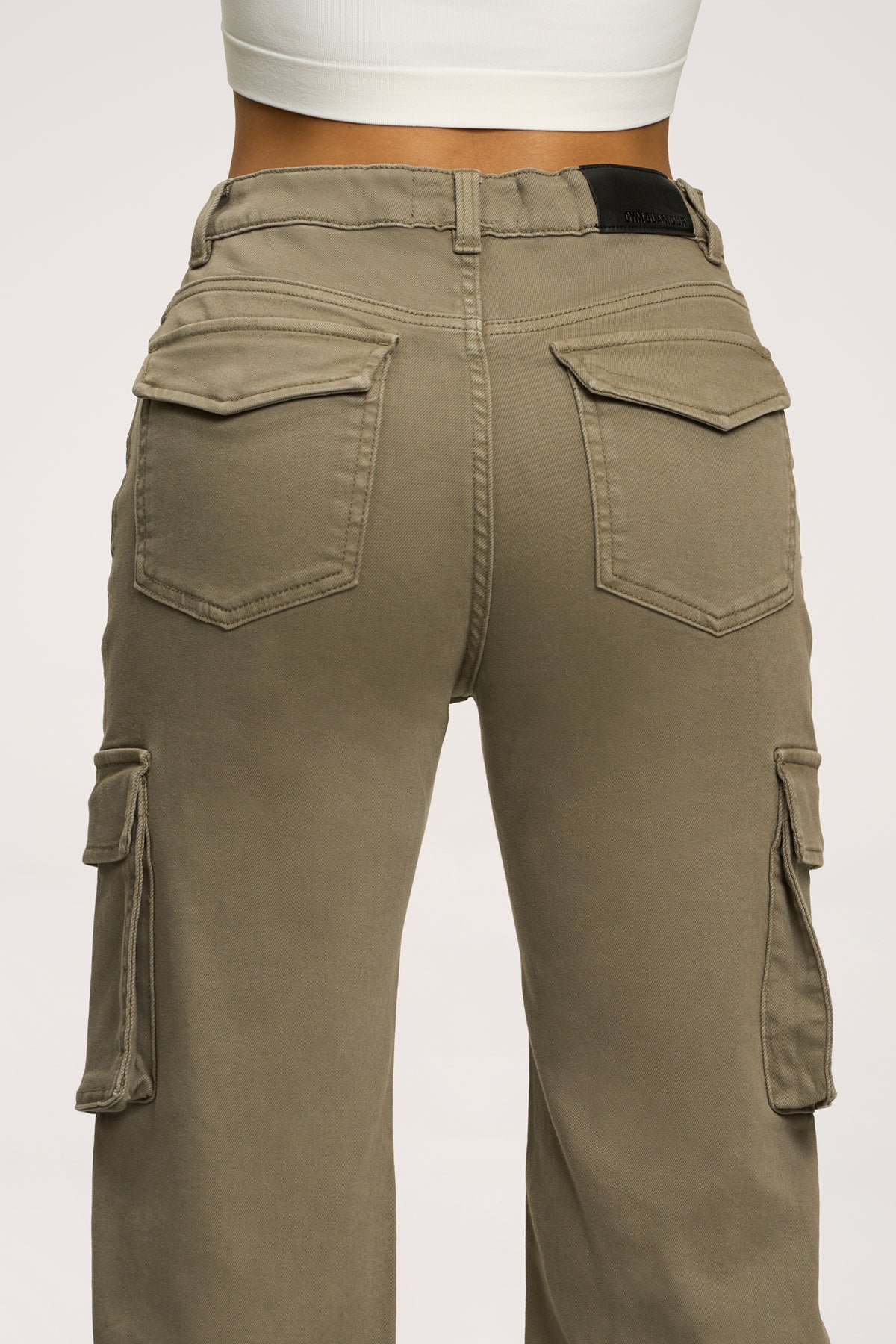 Jeansy cargo green olive