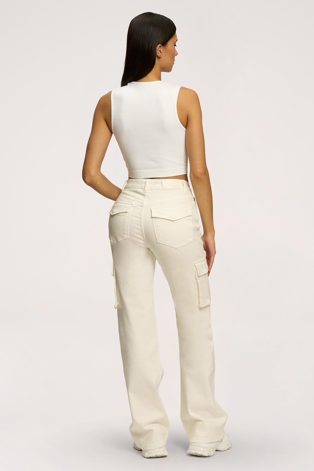 Jeansy cargo off white