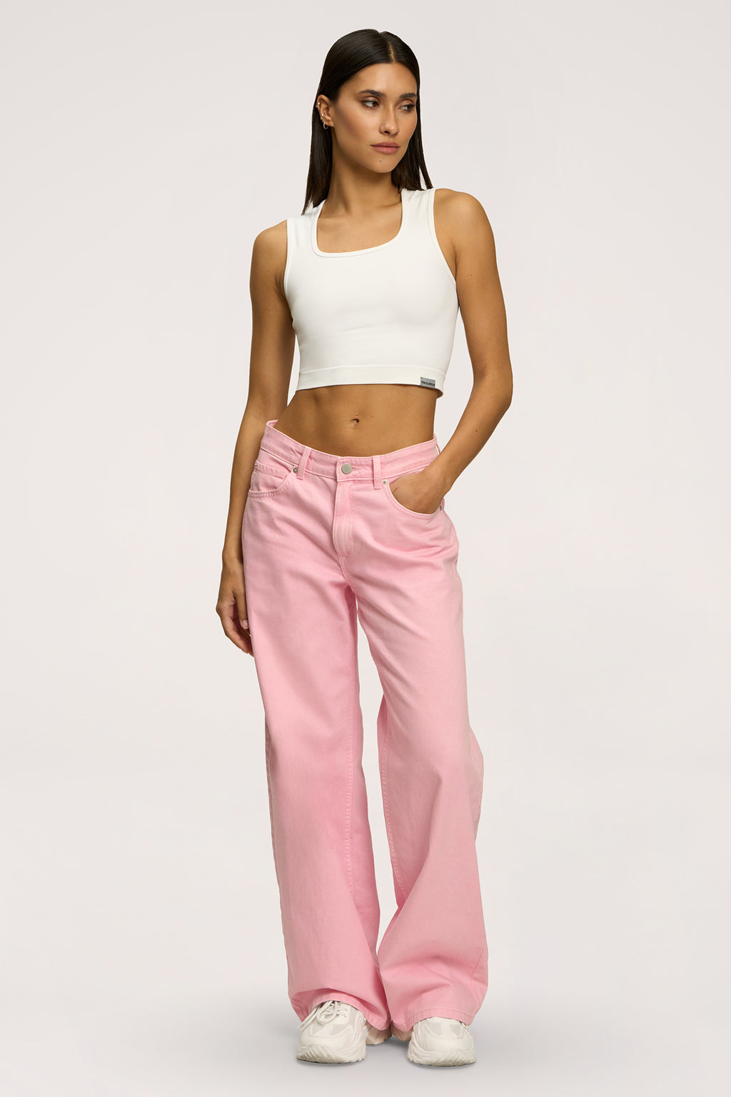 Jeansy boyfriend pink