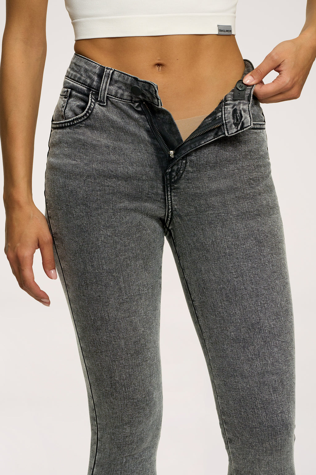 Jeansy skinny perfect slim light grey