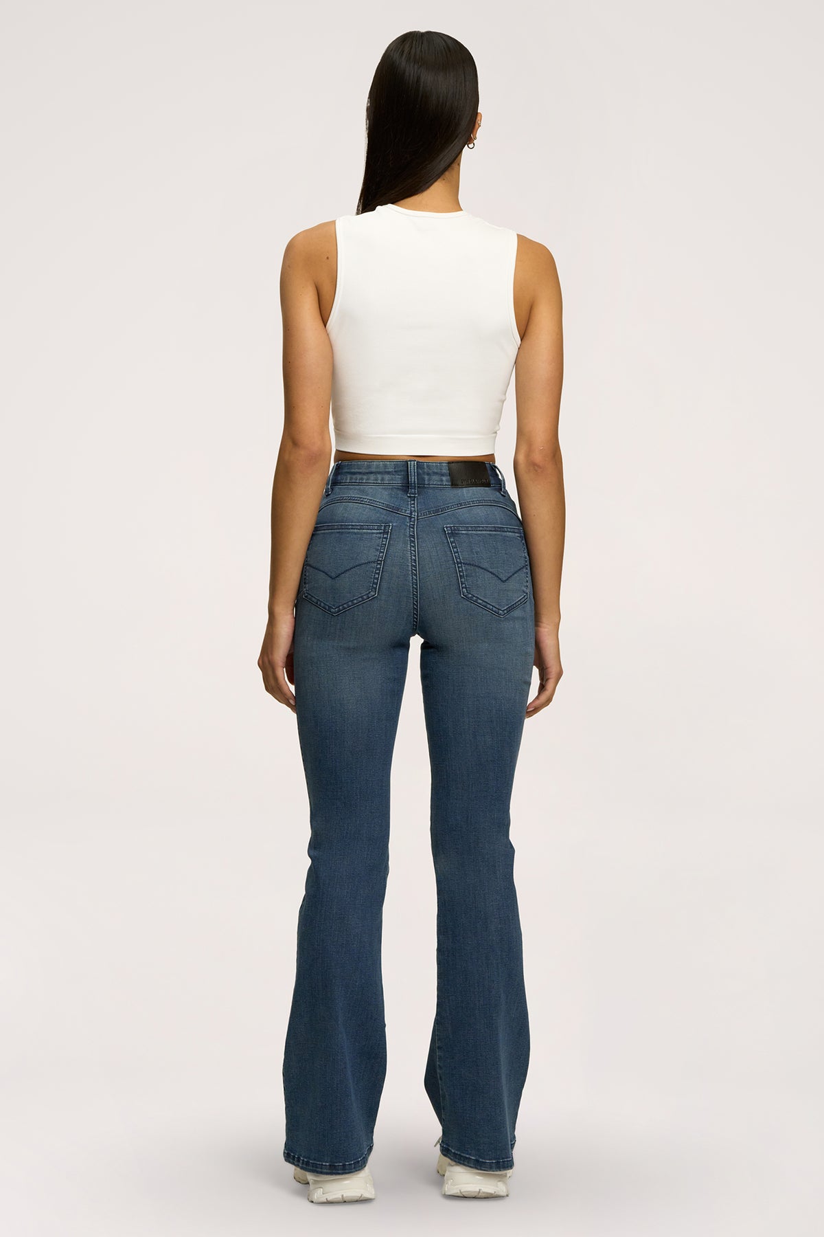 Jeansy dzwony perfect slim navy blue