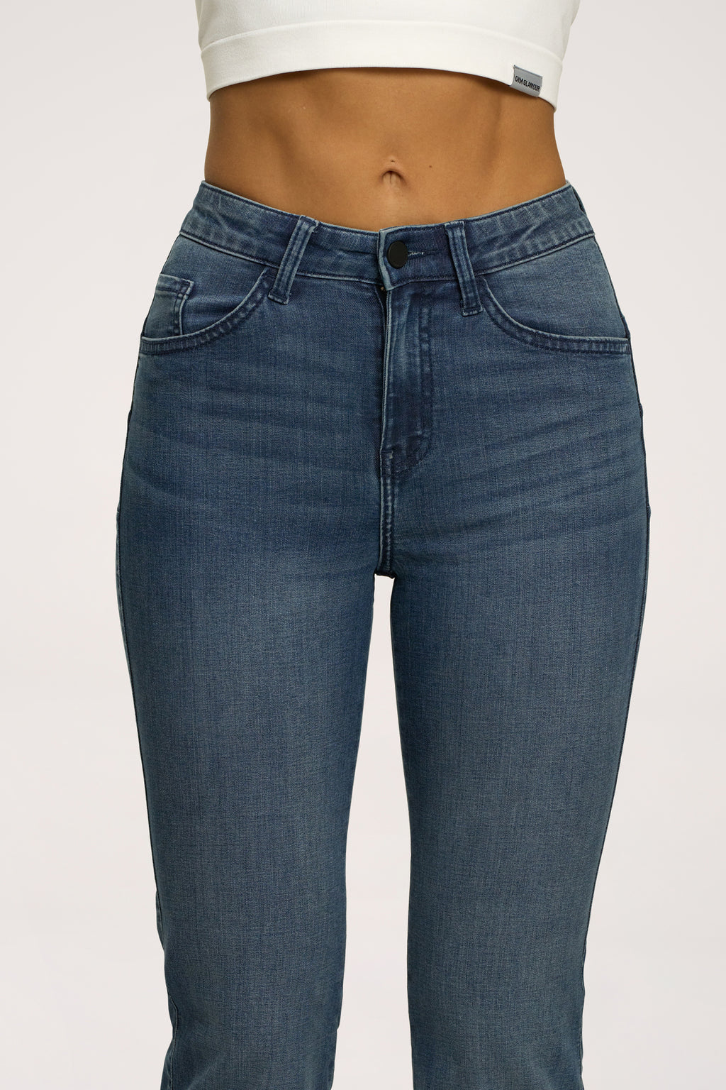 Jeansy dzwony perfect slim navy blue