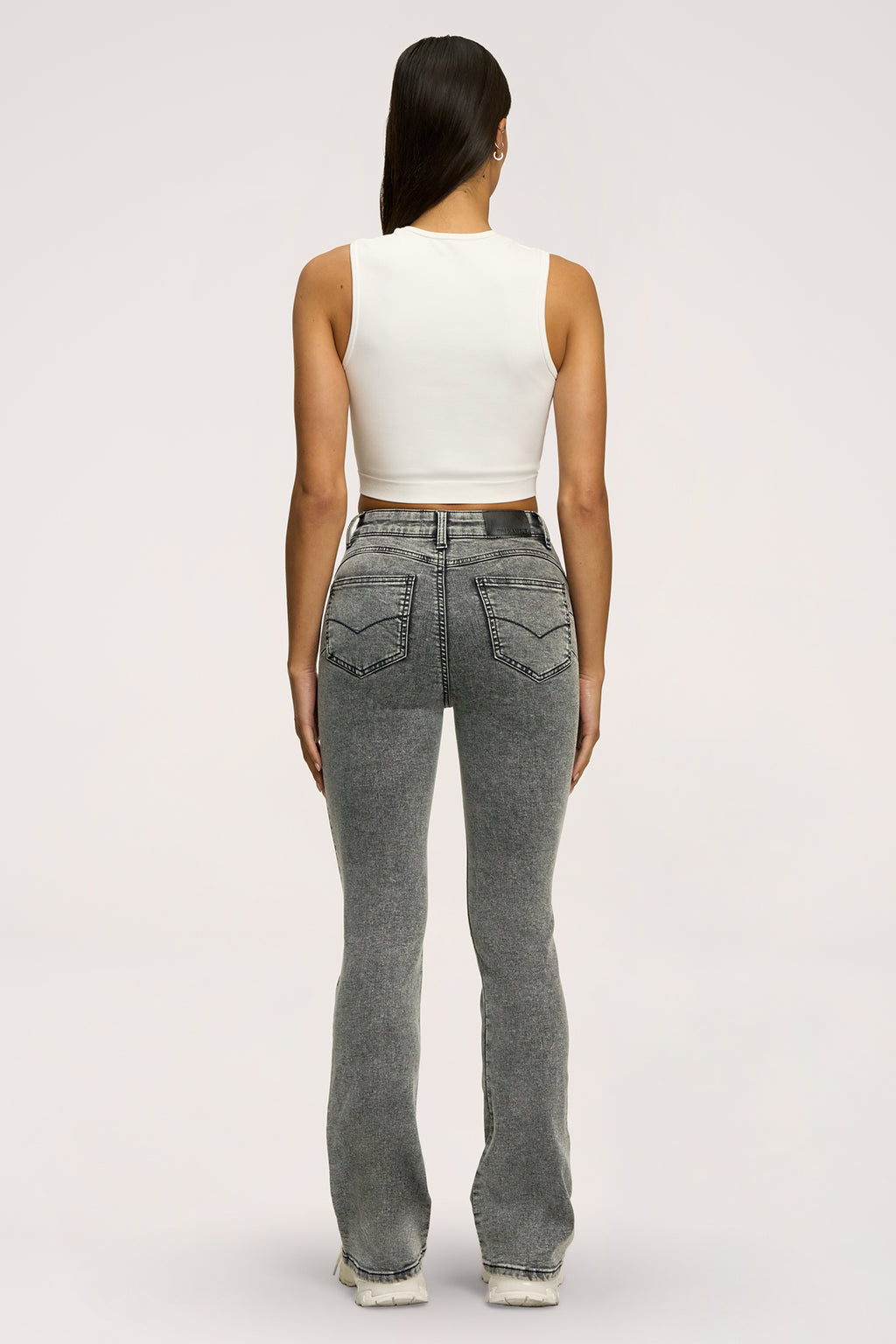 Jeansy dzwony perfect slim grey