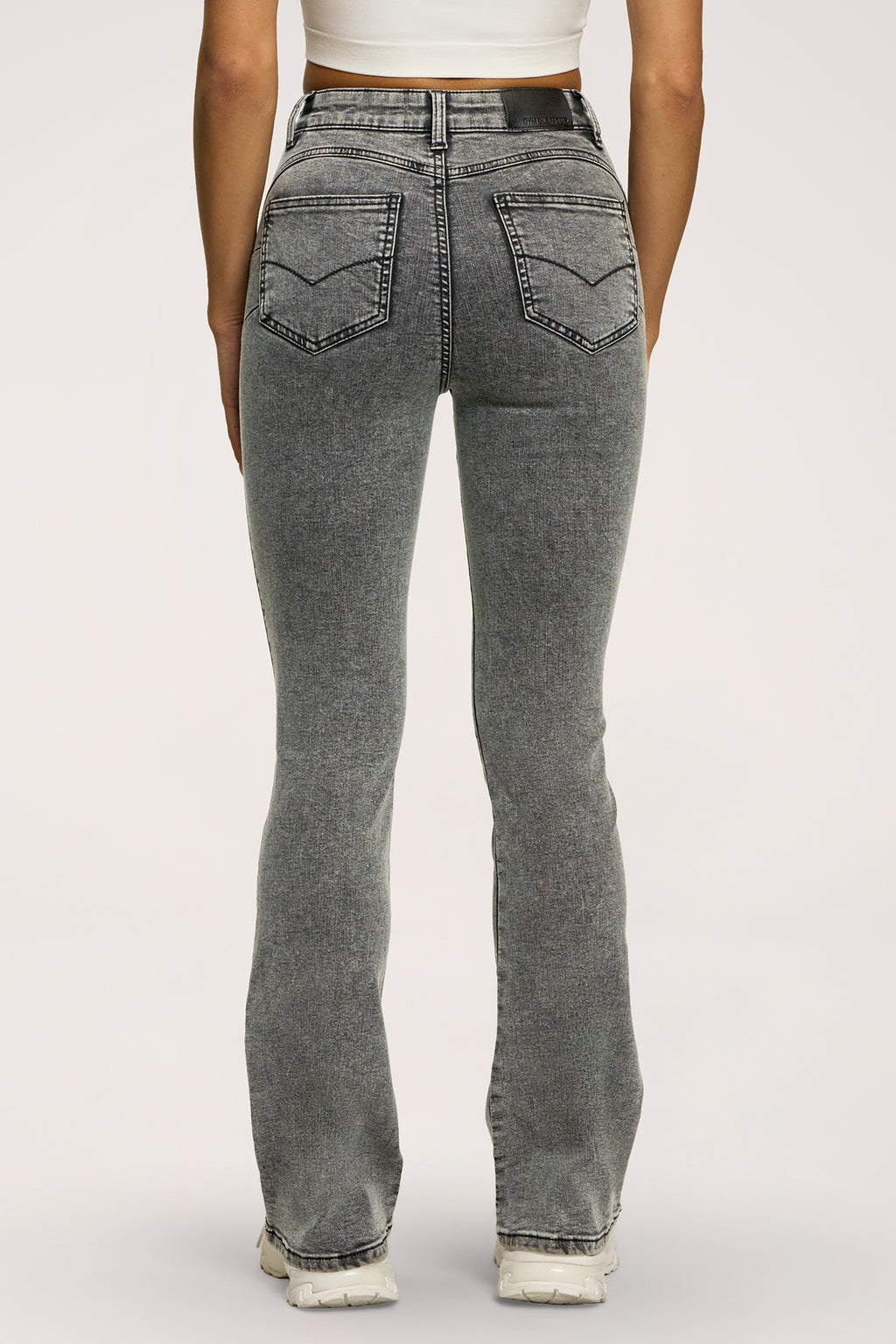 Jeansy dzwony perfect slim grey