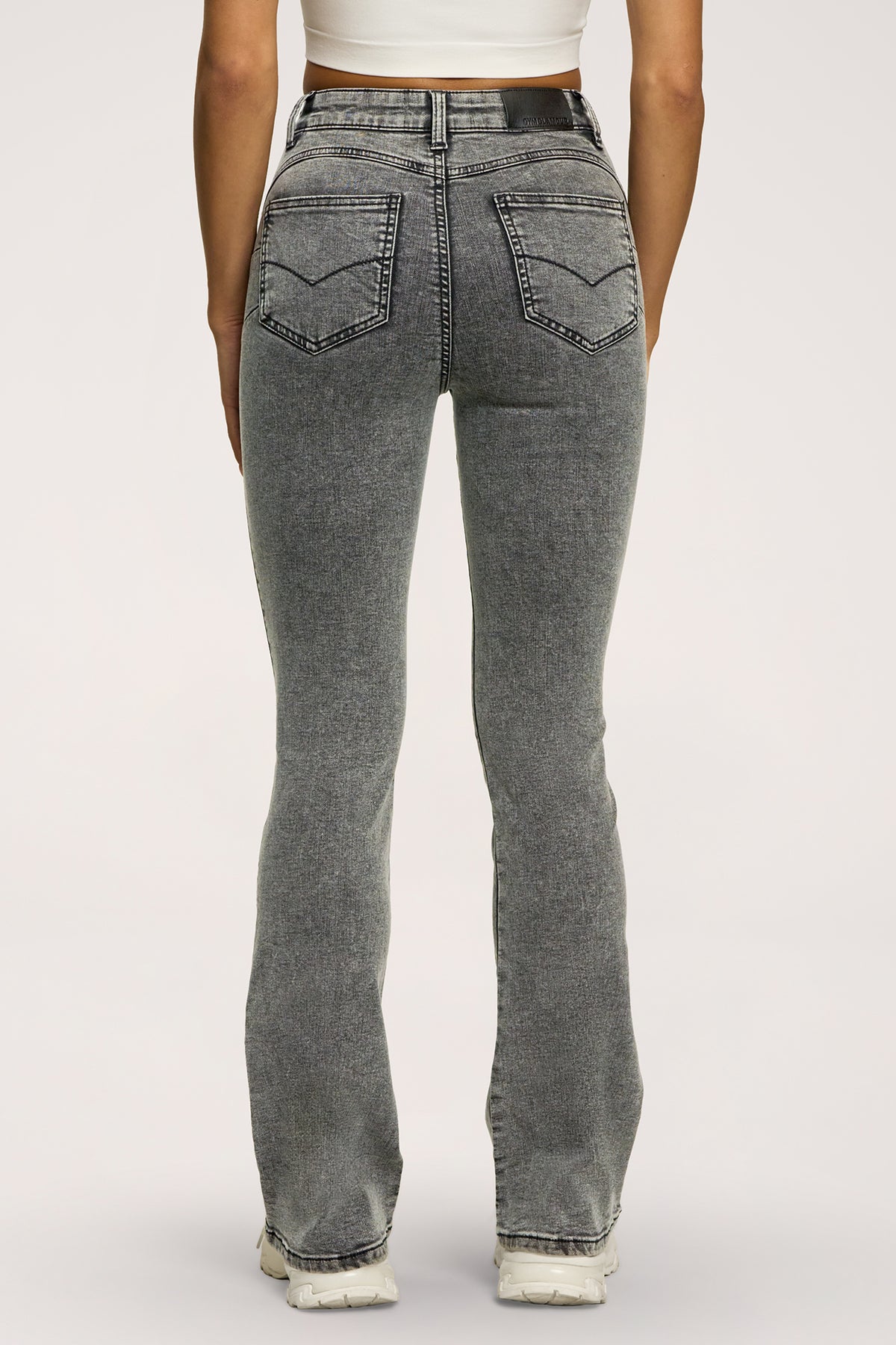 Jeansy dzwony perfect slim grey