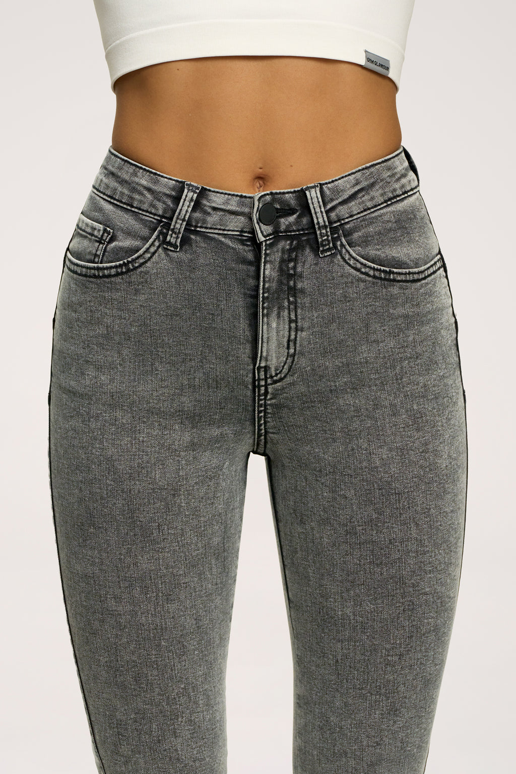 Jeansy dzwony perfect slim grey