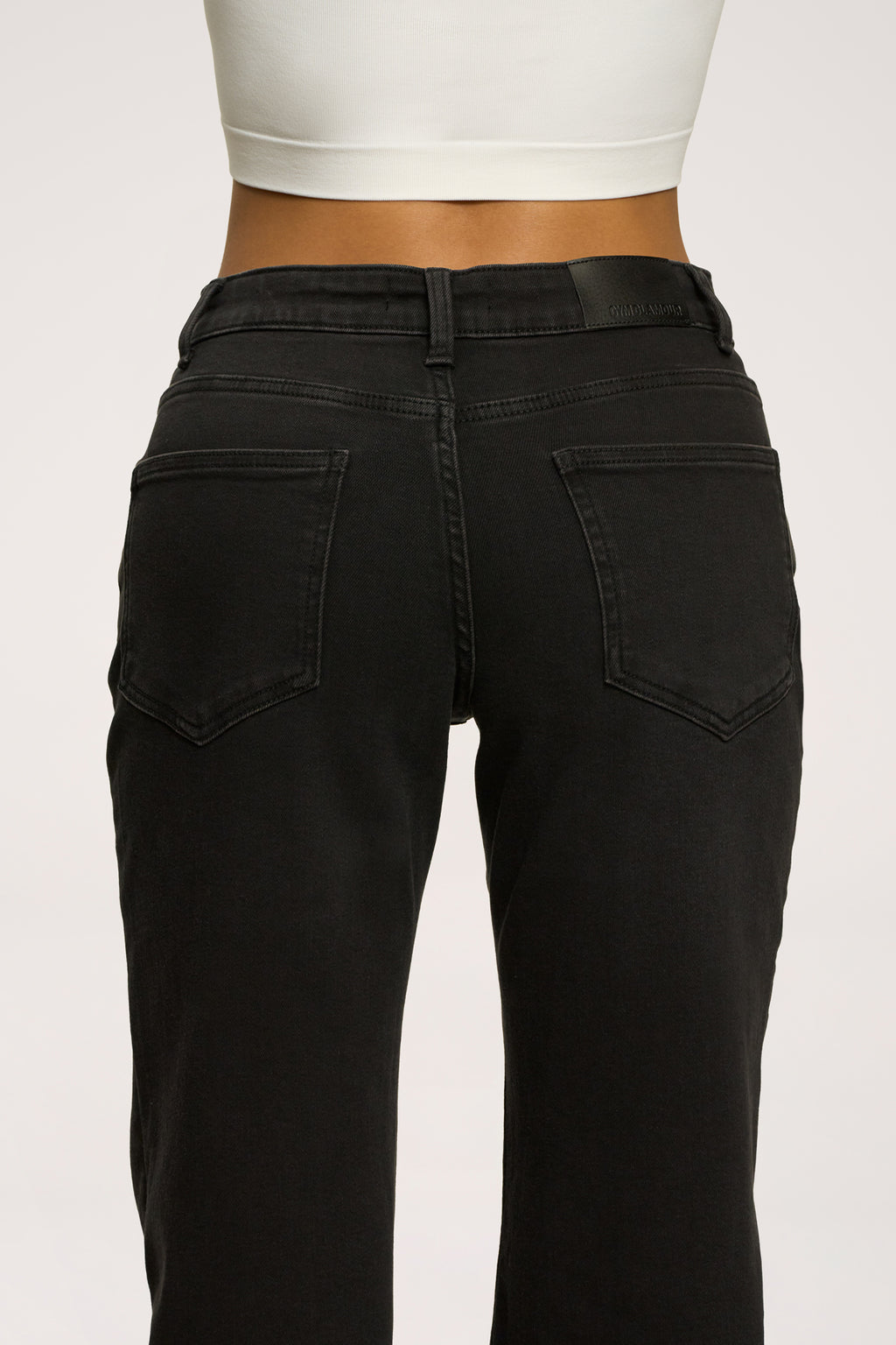 Jeansy wide z niskim stanem black