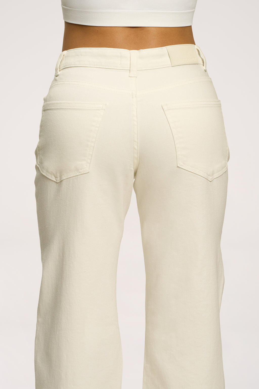 Jeansy wide z niskim stanem off white