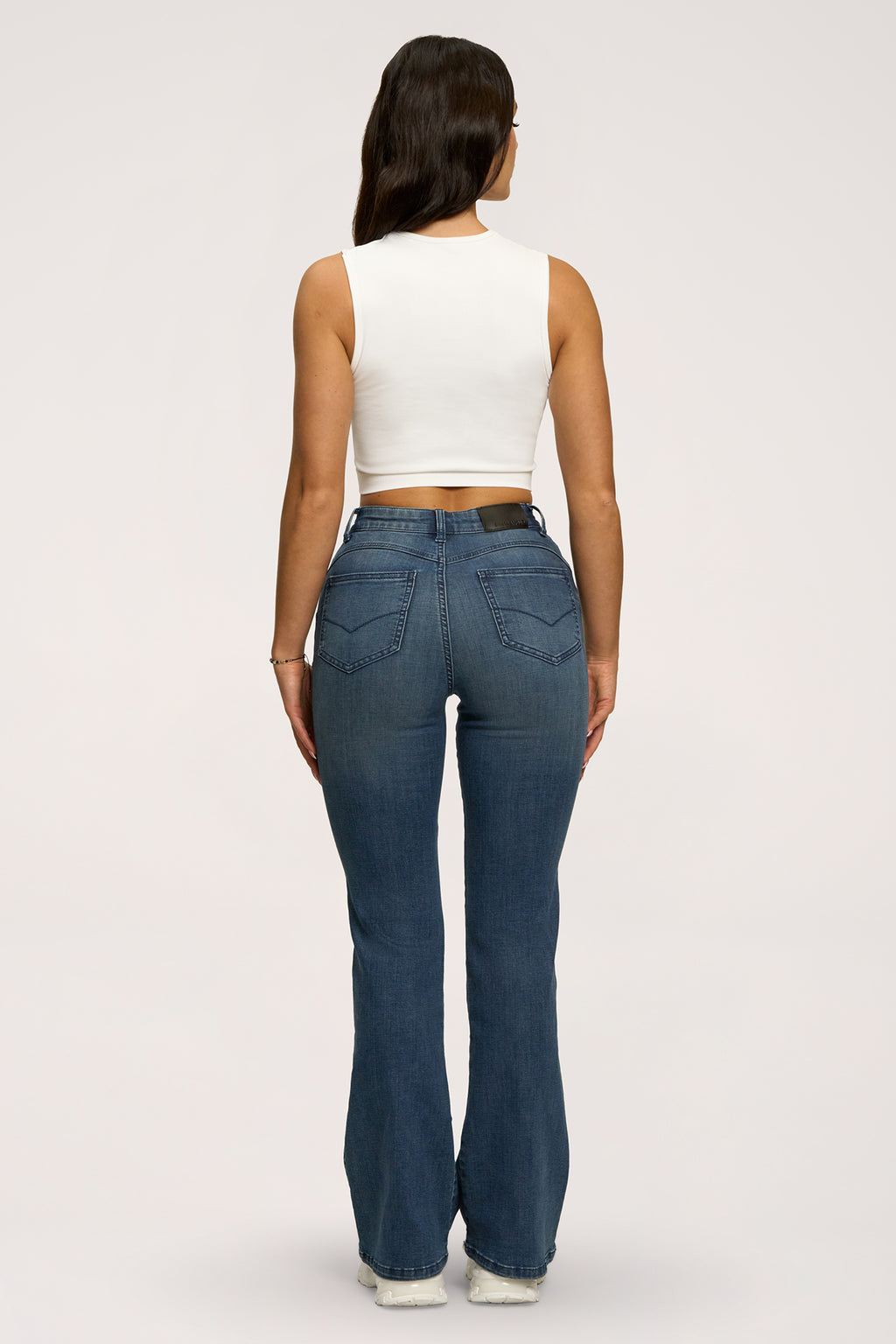 Jeansy dzwony perfect slim navy blue
