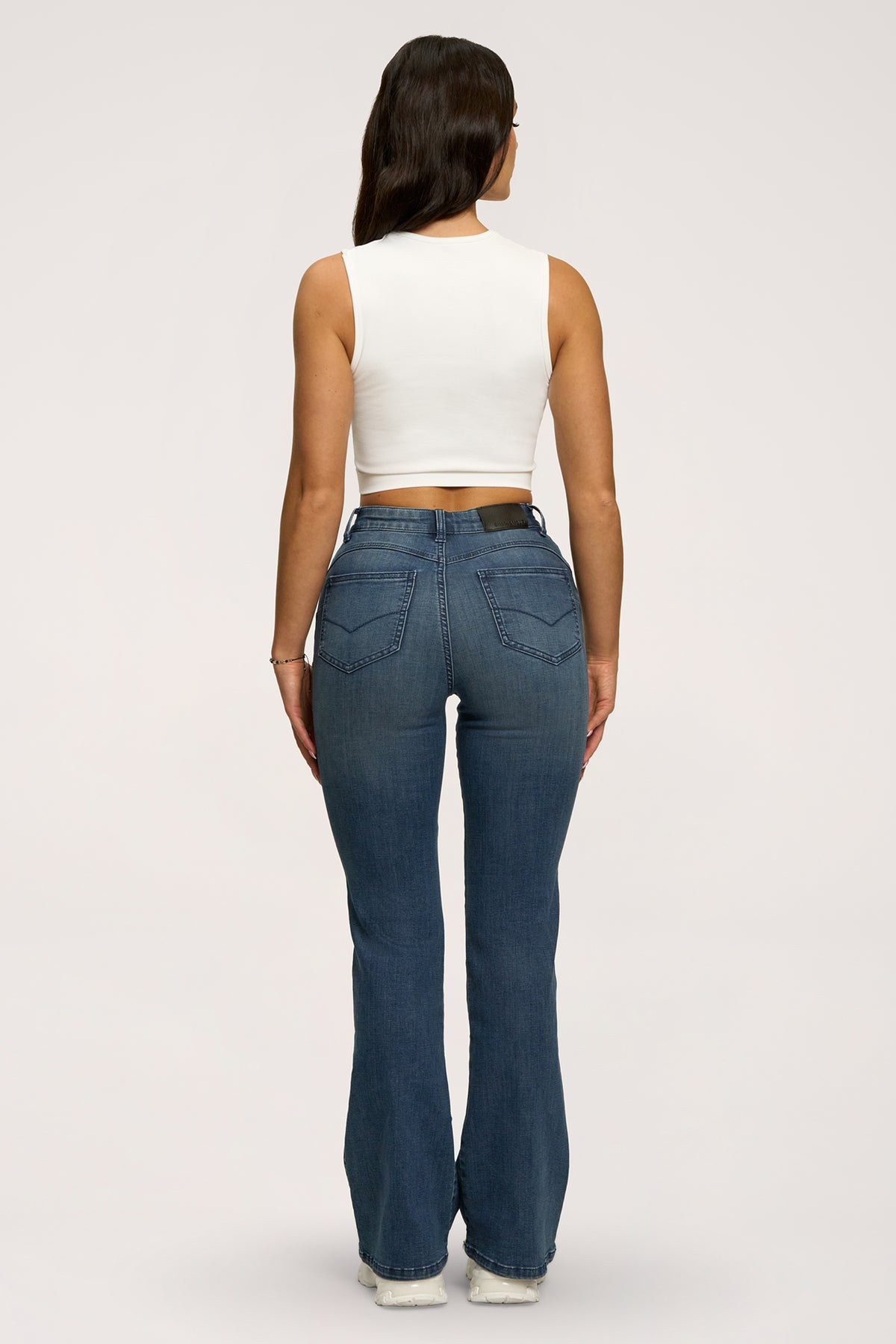 Jeansy dzwony perfect slim navy blue