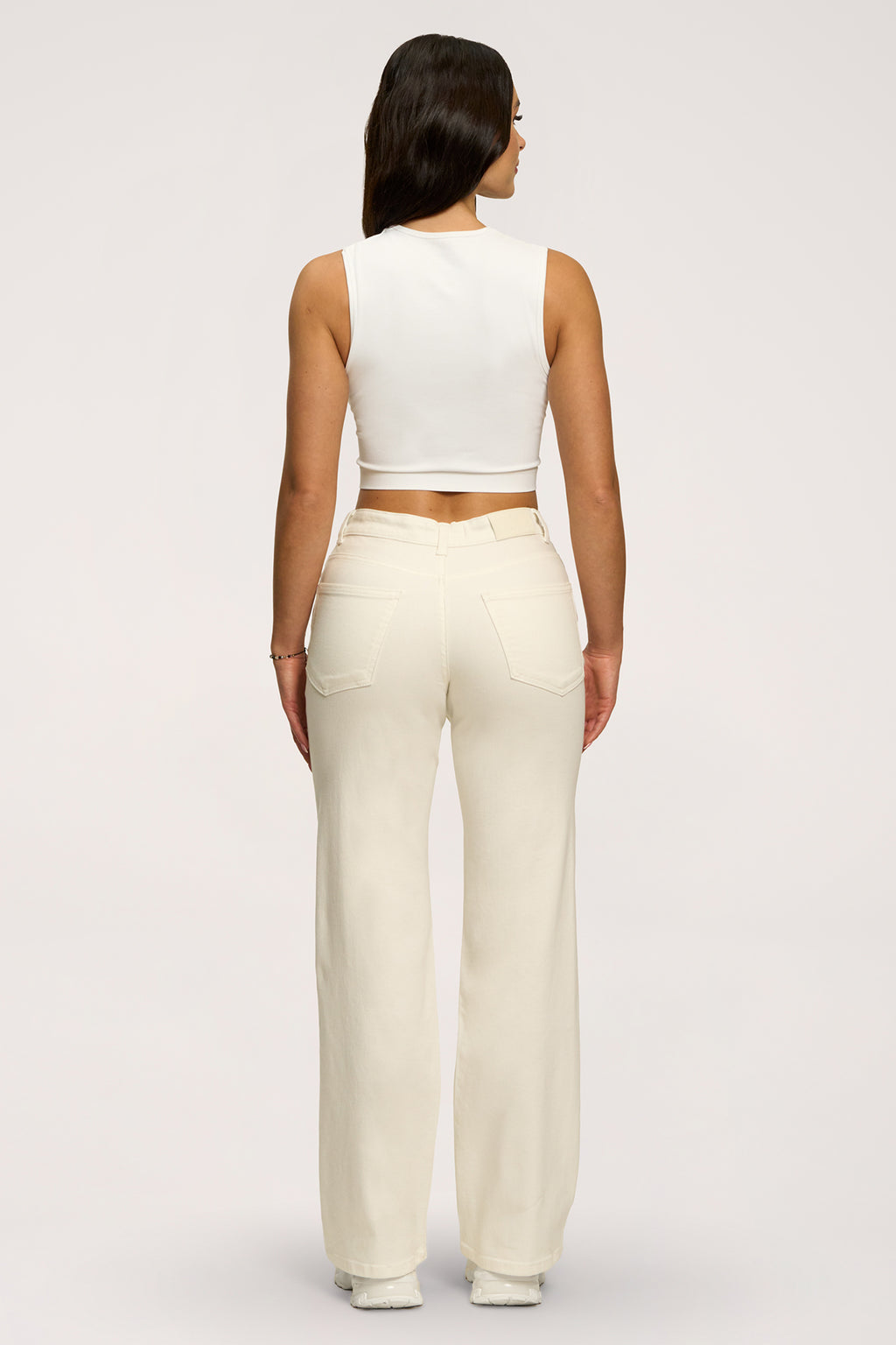 Jeansy wide z niskim stanem off white