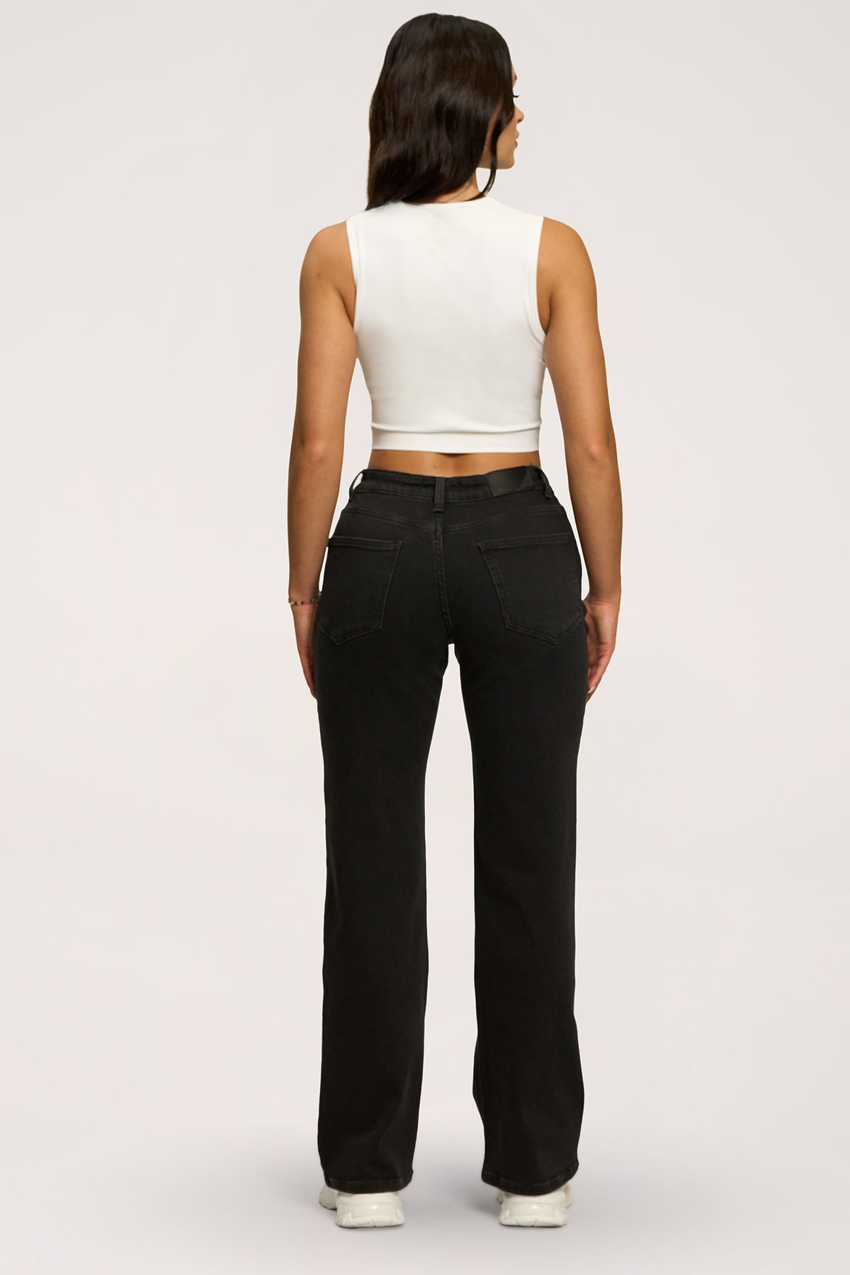 Jeansy wide z niskim stanem black