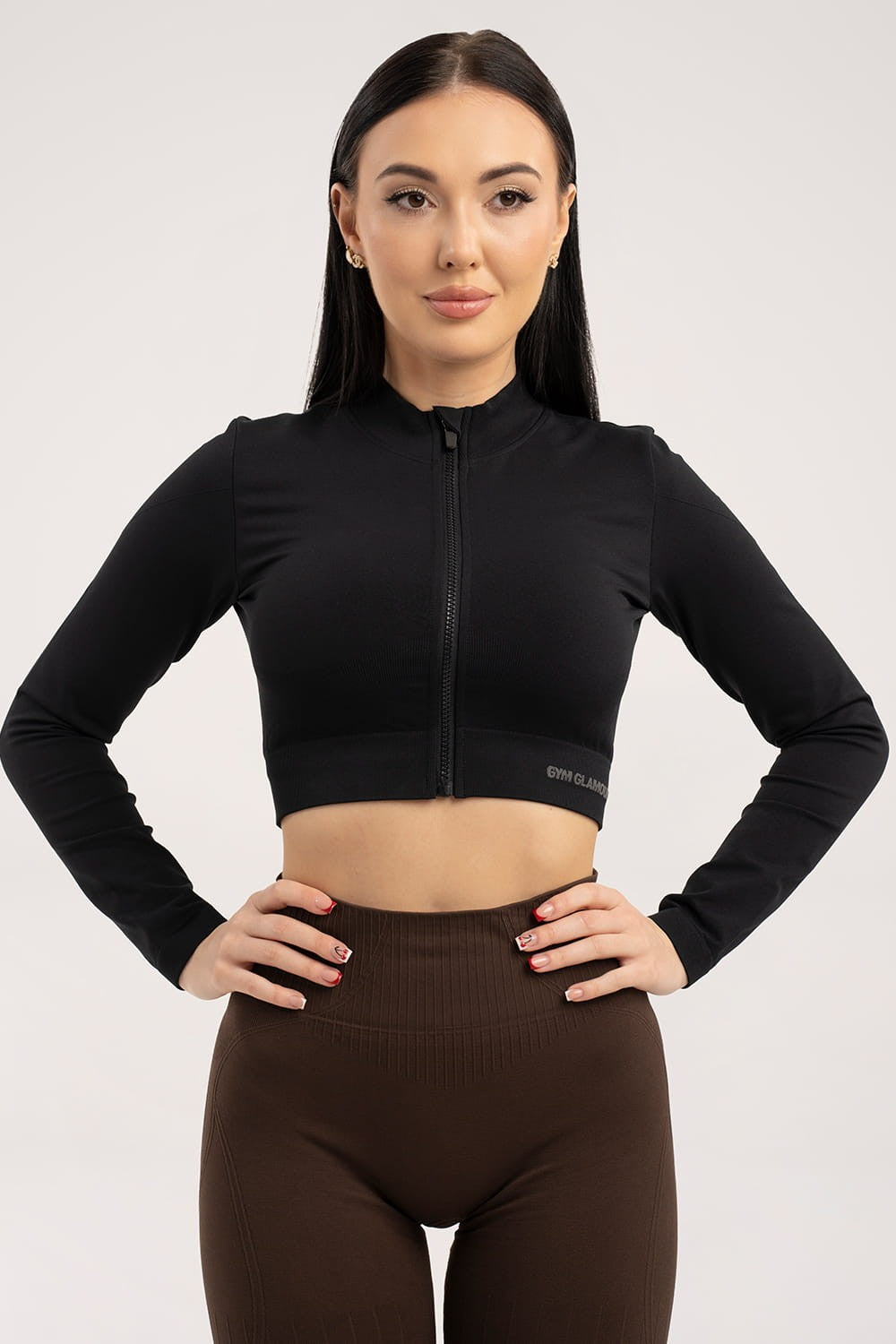 Bluza bezszwowa rozpinana black