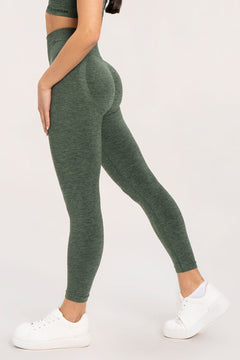 Legíny seamless push up green