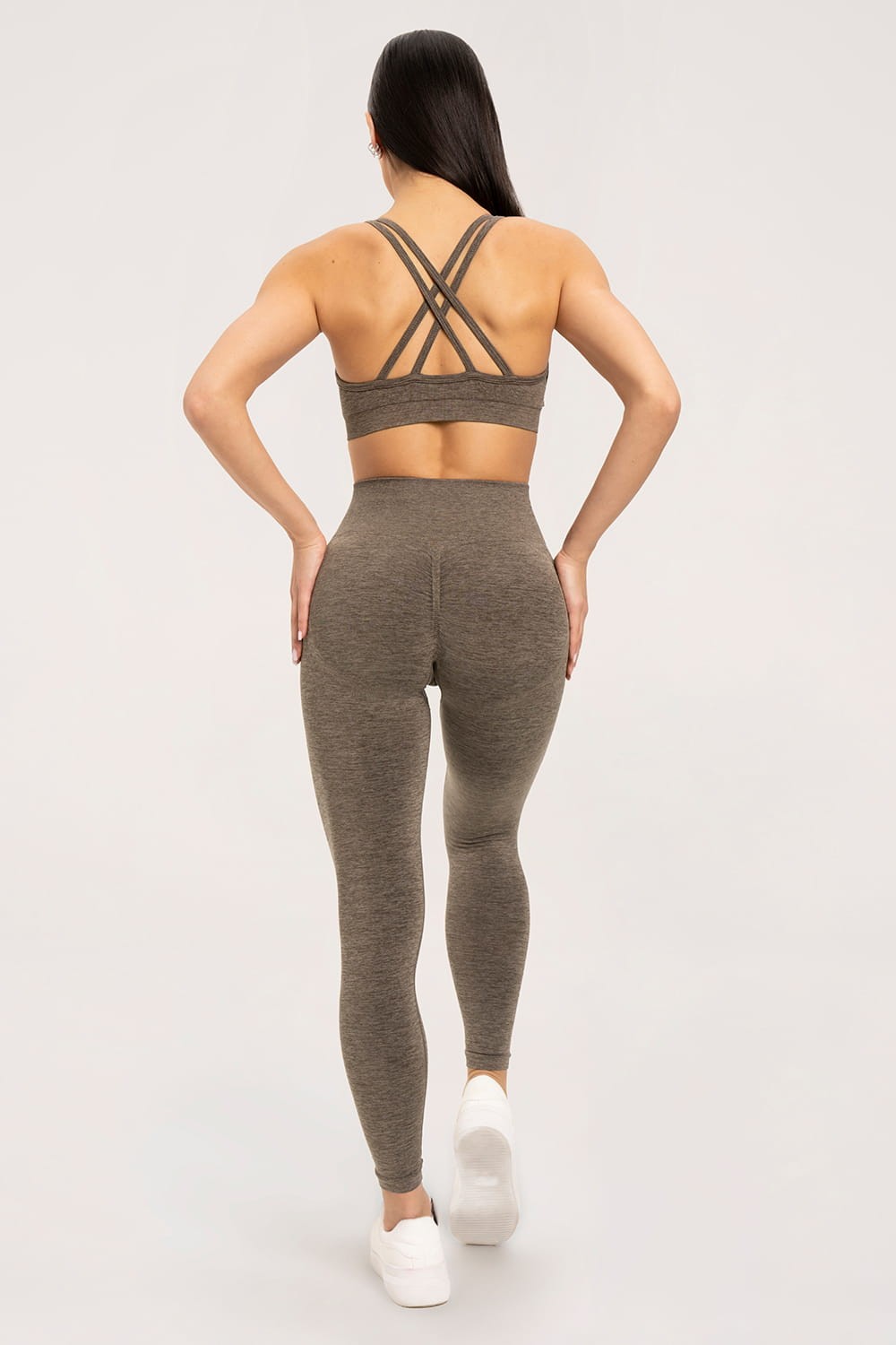 Leginsy seamless push up espresso