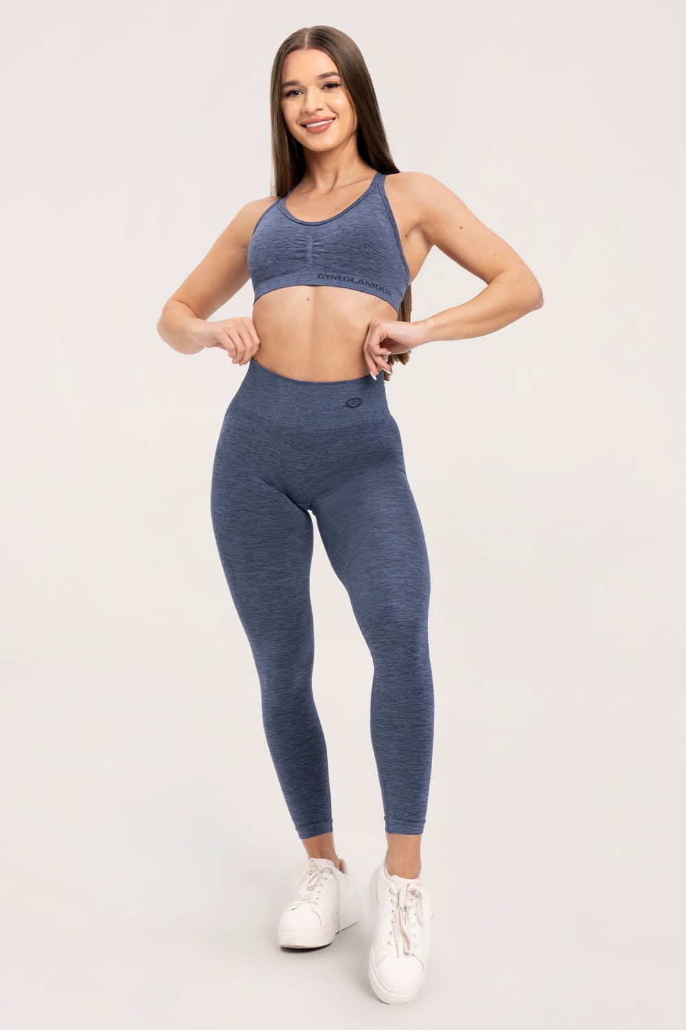 Leginsy seamless deep push up dark blue