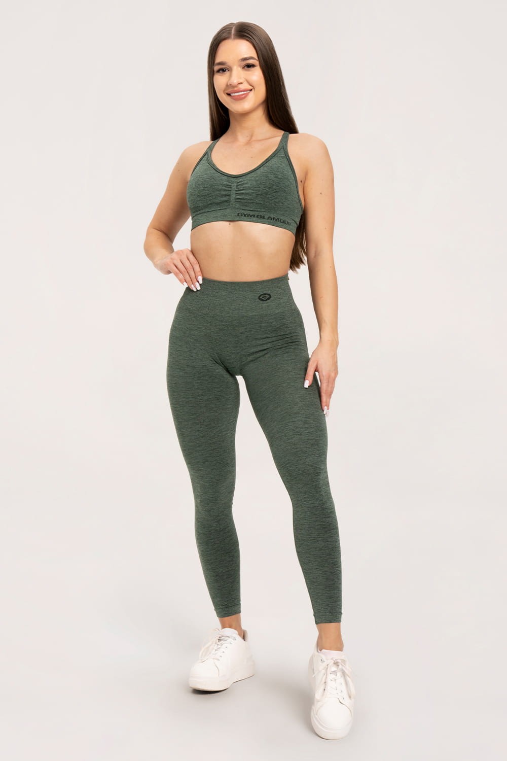 Leginsy seamless deep push up green