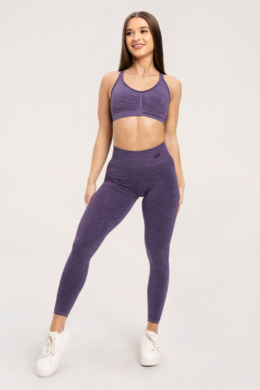Leginsy seamless deep push up plum