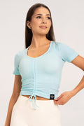 T-shirt ściągany baby blue