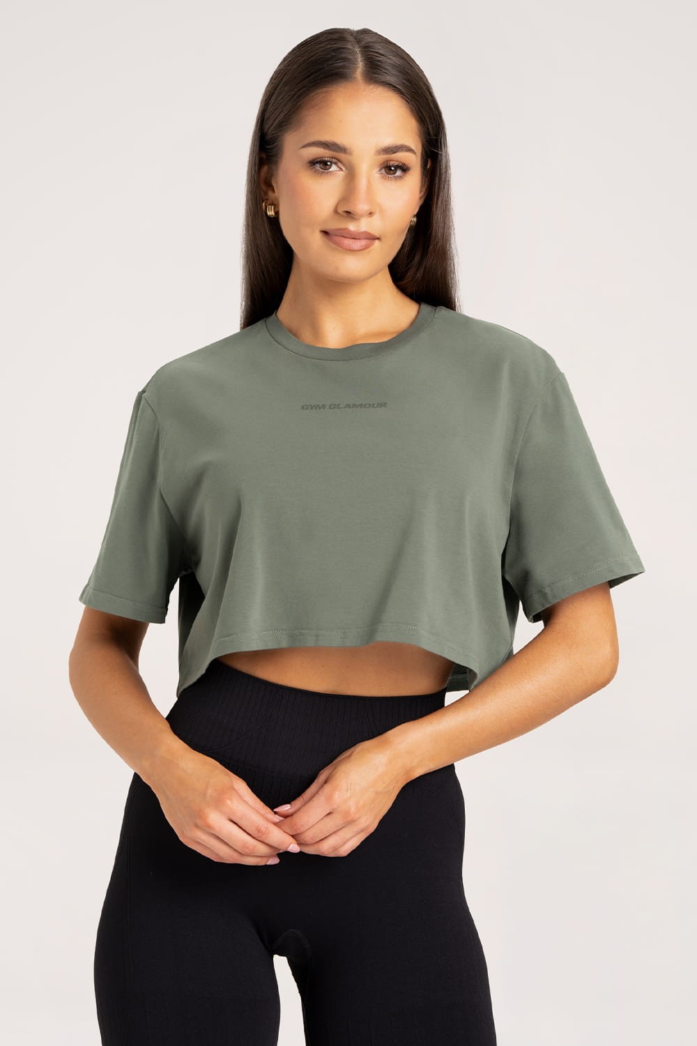 T-shirt boxy dusty green