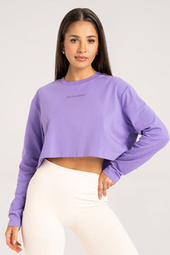 Tričko s dlouhým rukávem boxy lilac crush
