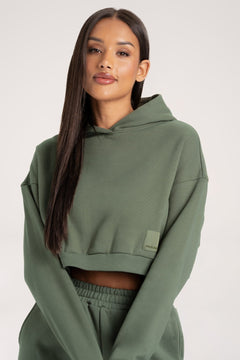 Mikina Crop Green Smoke
