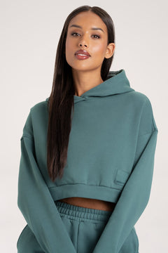 Mikina Crop Ocean Glow