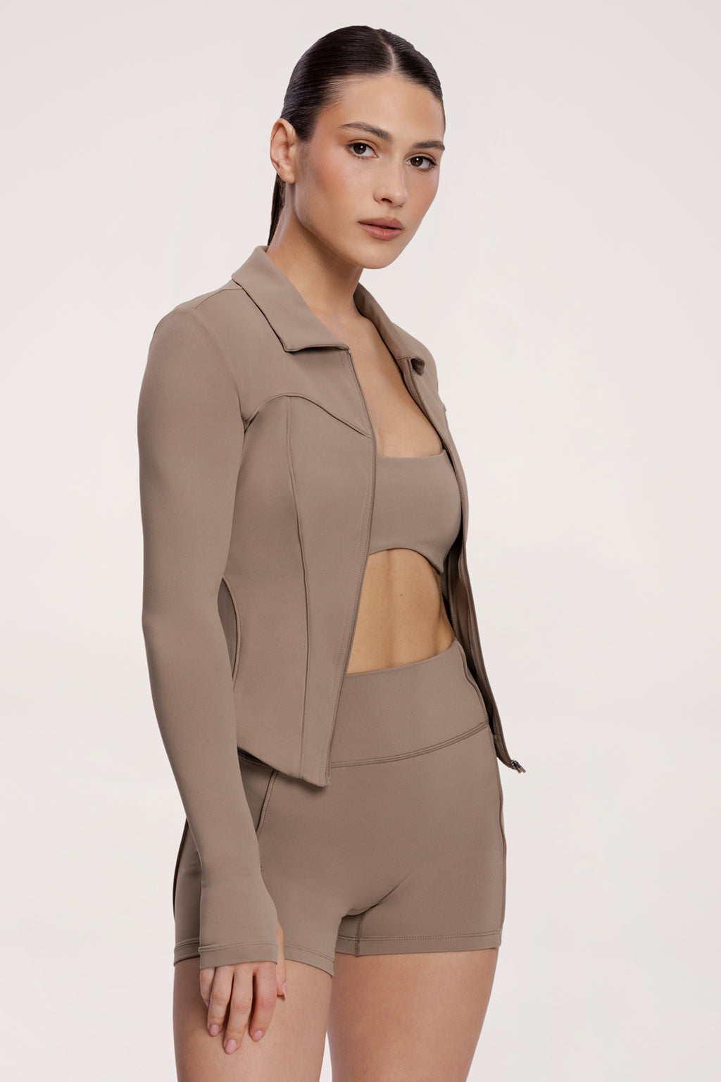 Bluza rozpinana pilates era warm beige