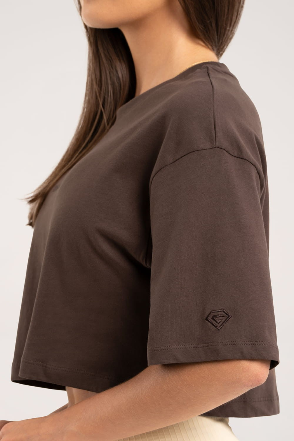 T-shirt crop chocolate
