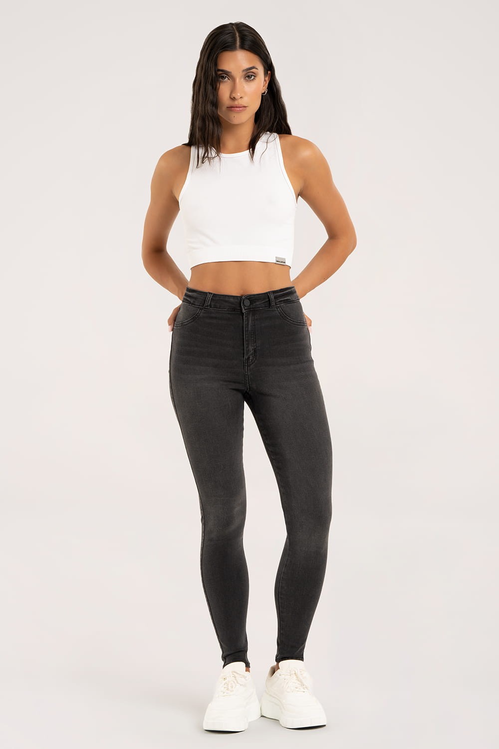 Jeansy skinny black