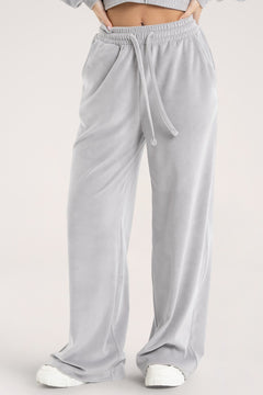 Teplákové nohavice Velour light grey