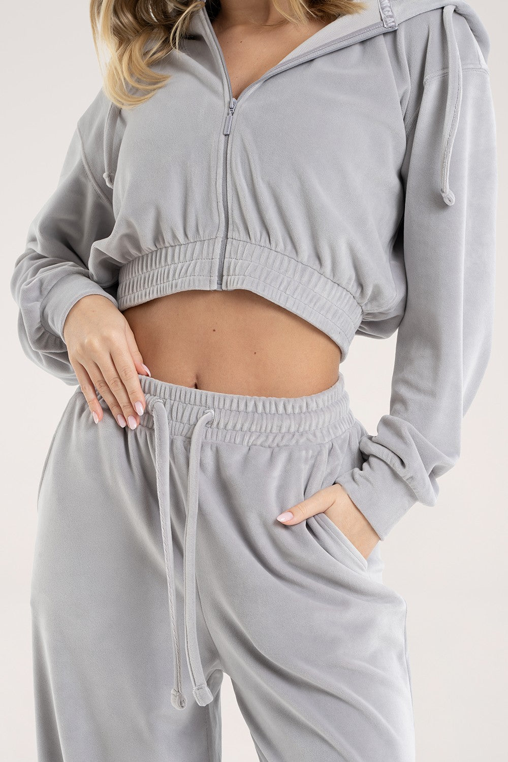 Spodnie dresowe velour light grey